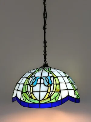 LAMPARA TIFFANY TULIPÁN CELESTE