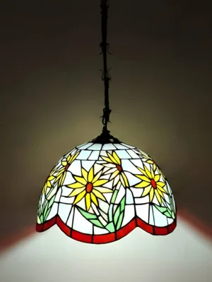 LAMPARA TIFFANY MARGARITA CARMESÍ