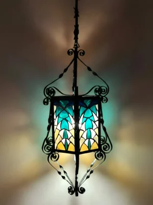 LAMPARA TIFFANY TURQUESA